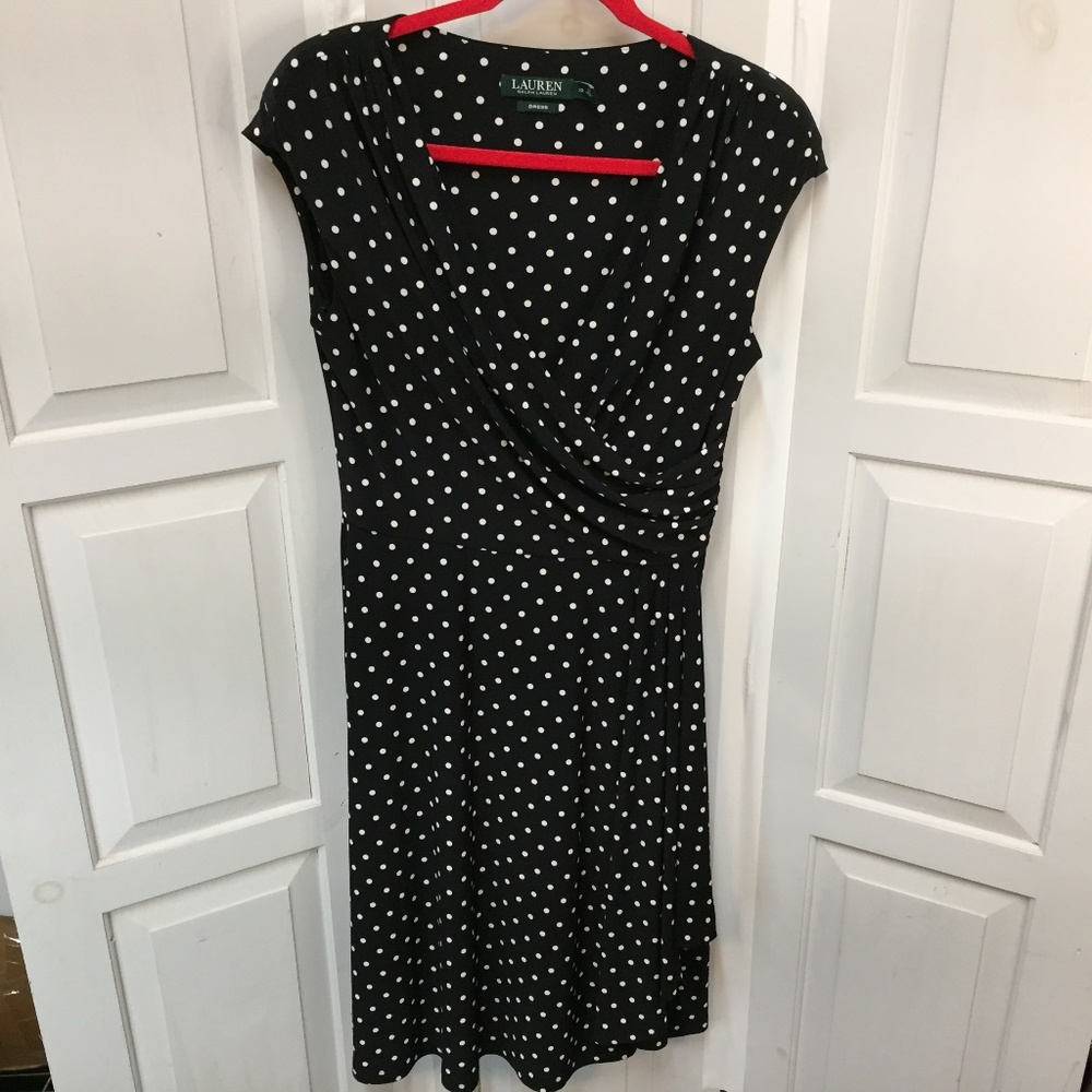 Lauren Ralph Lauren Black & White Polka Dot Dress
